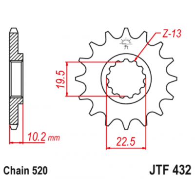 Звездочка ведущая JTF432.13 зубьев 177FMM Звездочка ведущая JTF432.13 зубьев 177FMM
